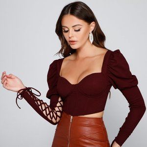 NWT Chic Crepe Corset in Plum!